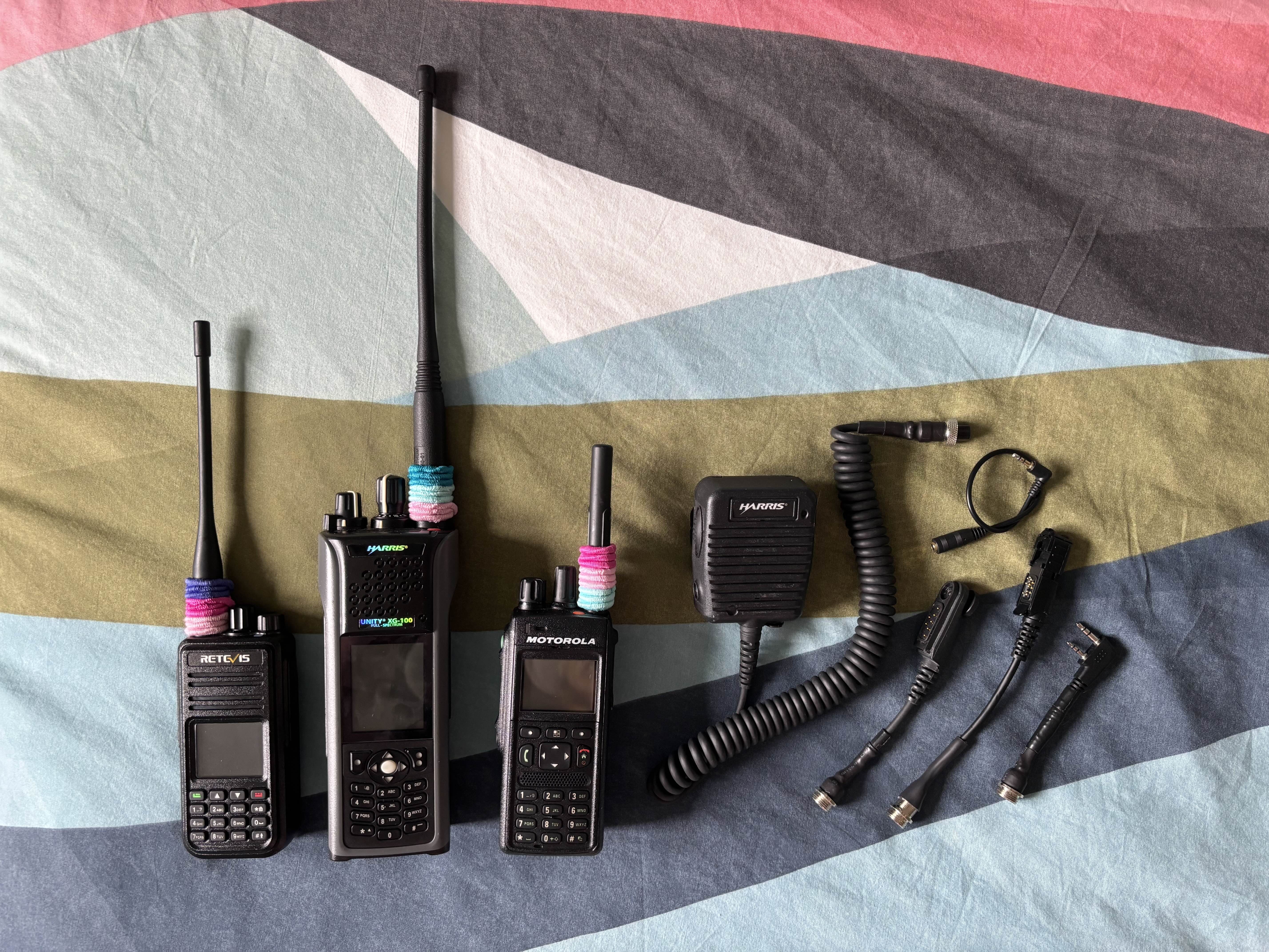 Photo of the contents of the radio related items.