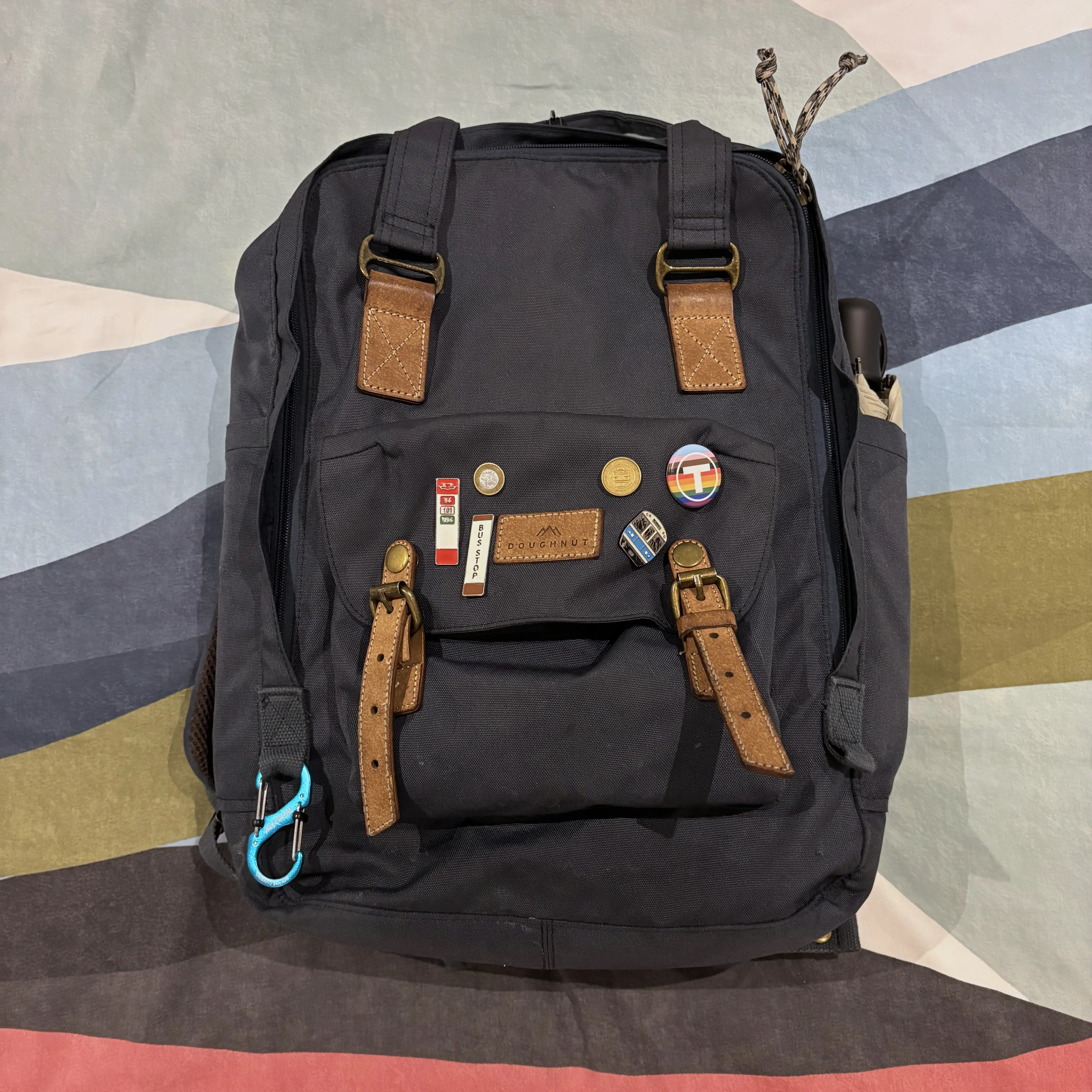 Photo of the outside of my backpack.