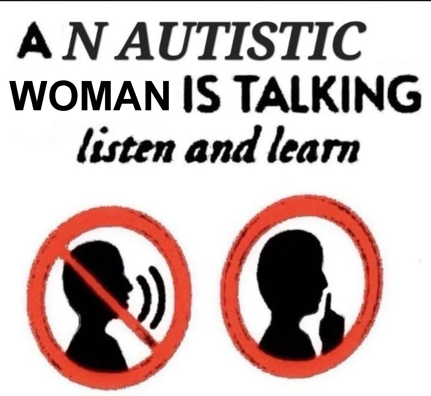 An autistic woman is talking. Listen and learn.