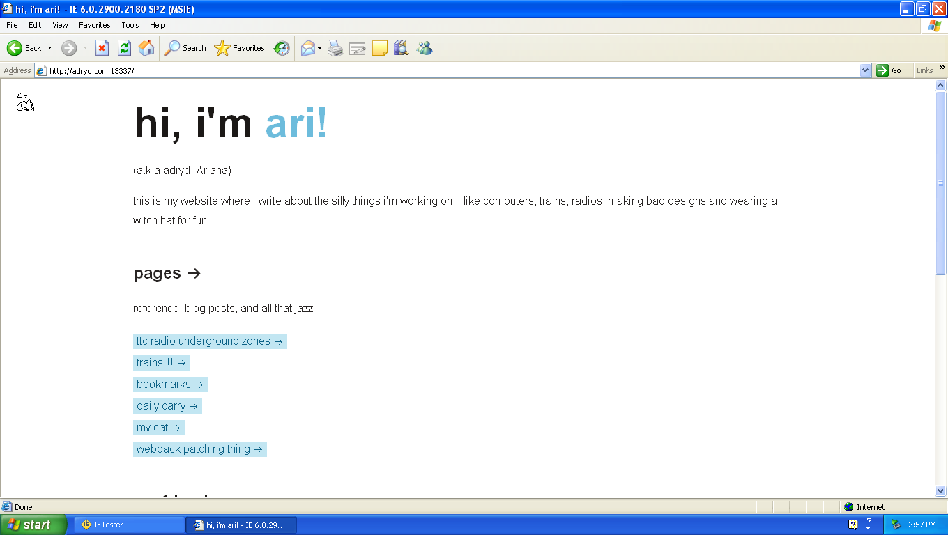 A screenshot of internet explorer, the fonts aren't broken anymore and the arrows look clean and sharp.