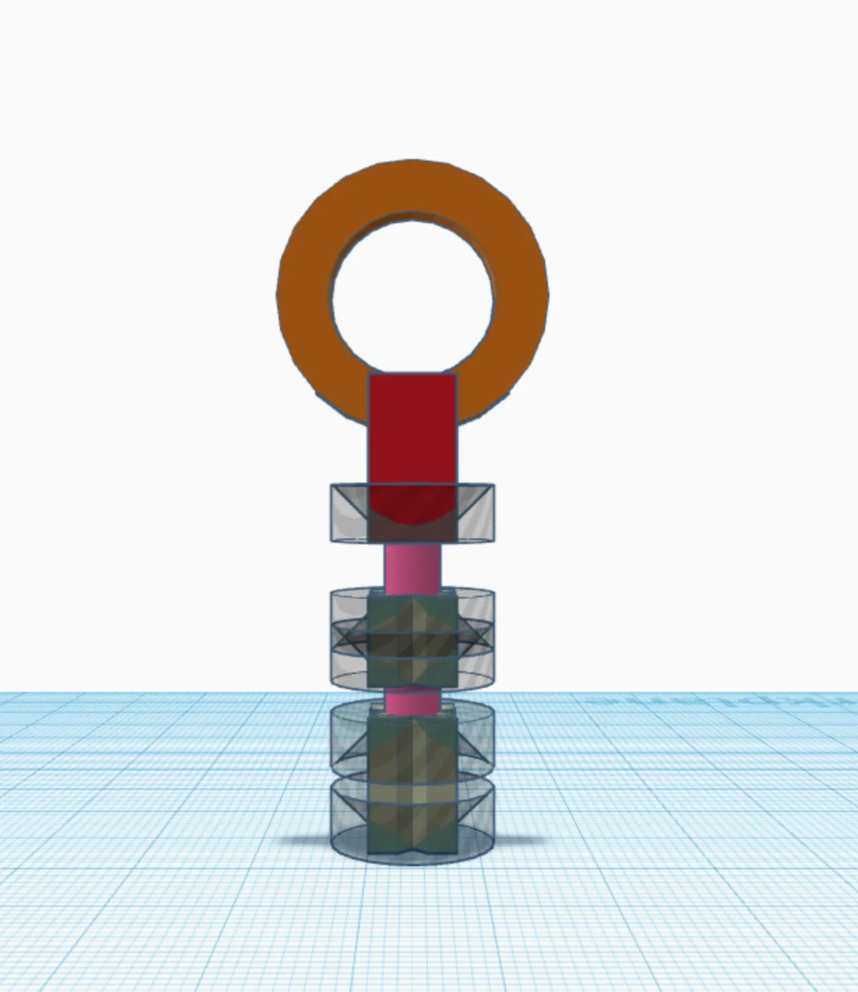 Screenshot of Tinkercad showing the model and its constructing elements